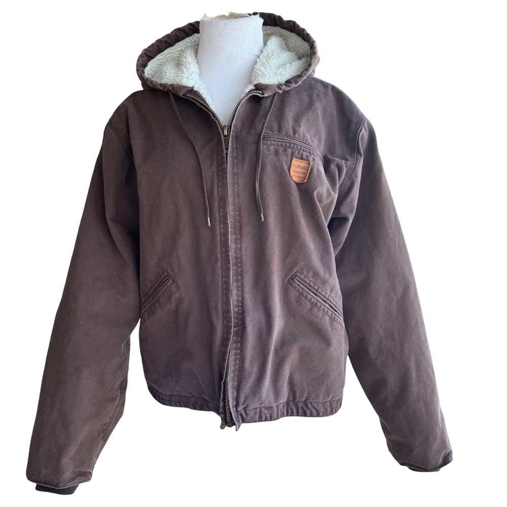 Cowgirl Legend Jacket‎ Canvas Sherpa Lined Brown Western Workwear Hooded Coat